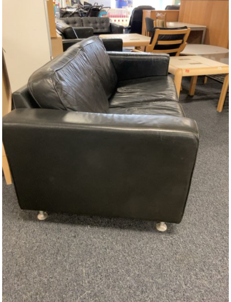 Sofa i sort læder